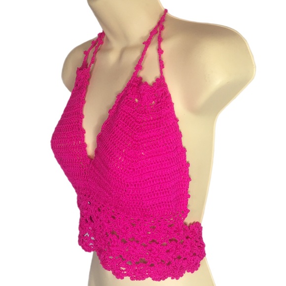 Gorgeous crochet handmade halter bikini/cami top. Size AU12 (small 14?) - Picture 7 of 7